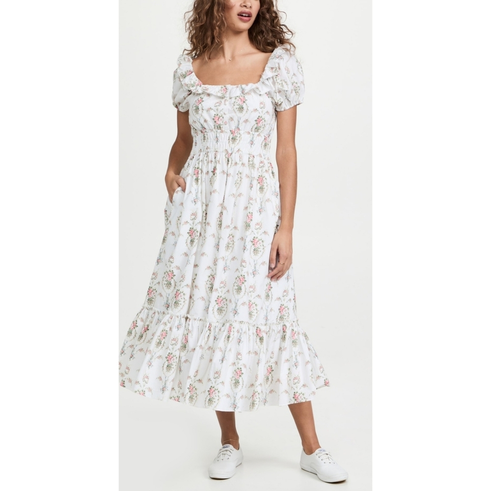 LoveShackFancy White Floral Dress